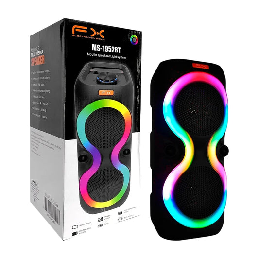 [GDL] 6.5x2-inch cylindrical FX portable  speaker with RGB lights + MIC and USB input / MS-1952