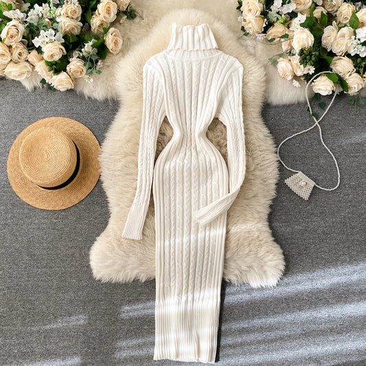 Twist Wrap Knit Bodycon Dress