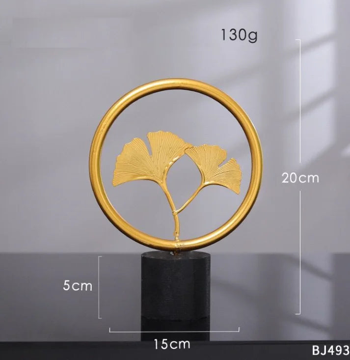 Abstract Ceramic Sculpture Golden Statue Modern Home Decoration Living Room Desktop Office Decoration Accessories Crafts Gift