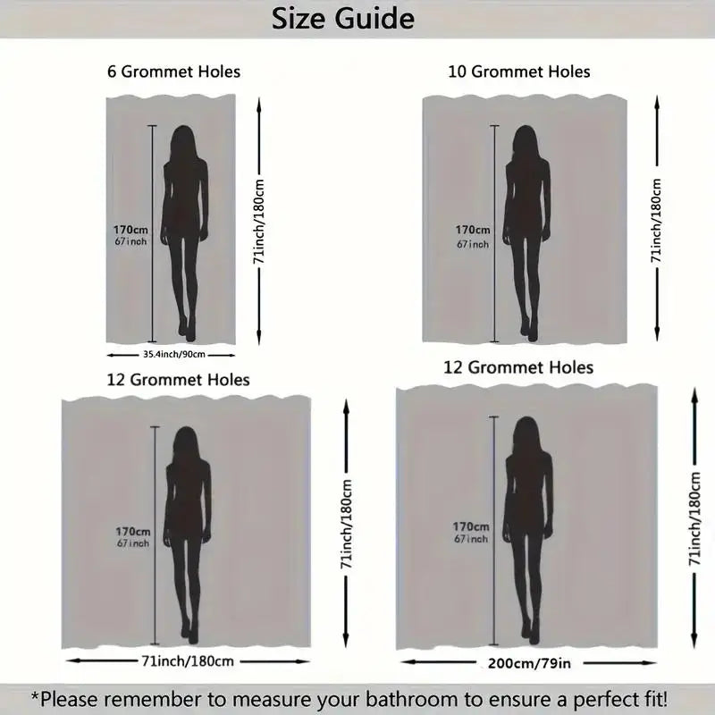 Ocean Shower Curtain with Inspirational Thoughts and Prayers, Bathroom Decorative Shower Curtain, Waterproof Shower Curtain with