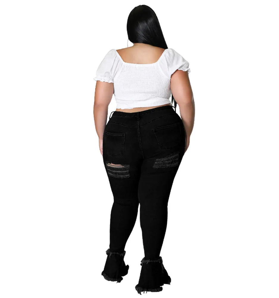 Ultra High-Rise Lace-Up Distressed Flare Jeans