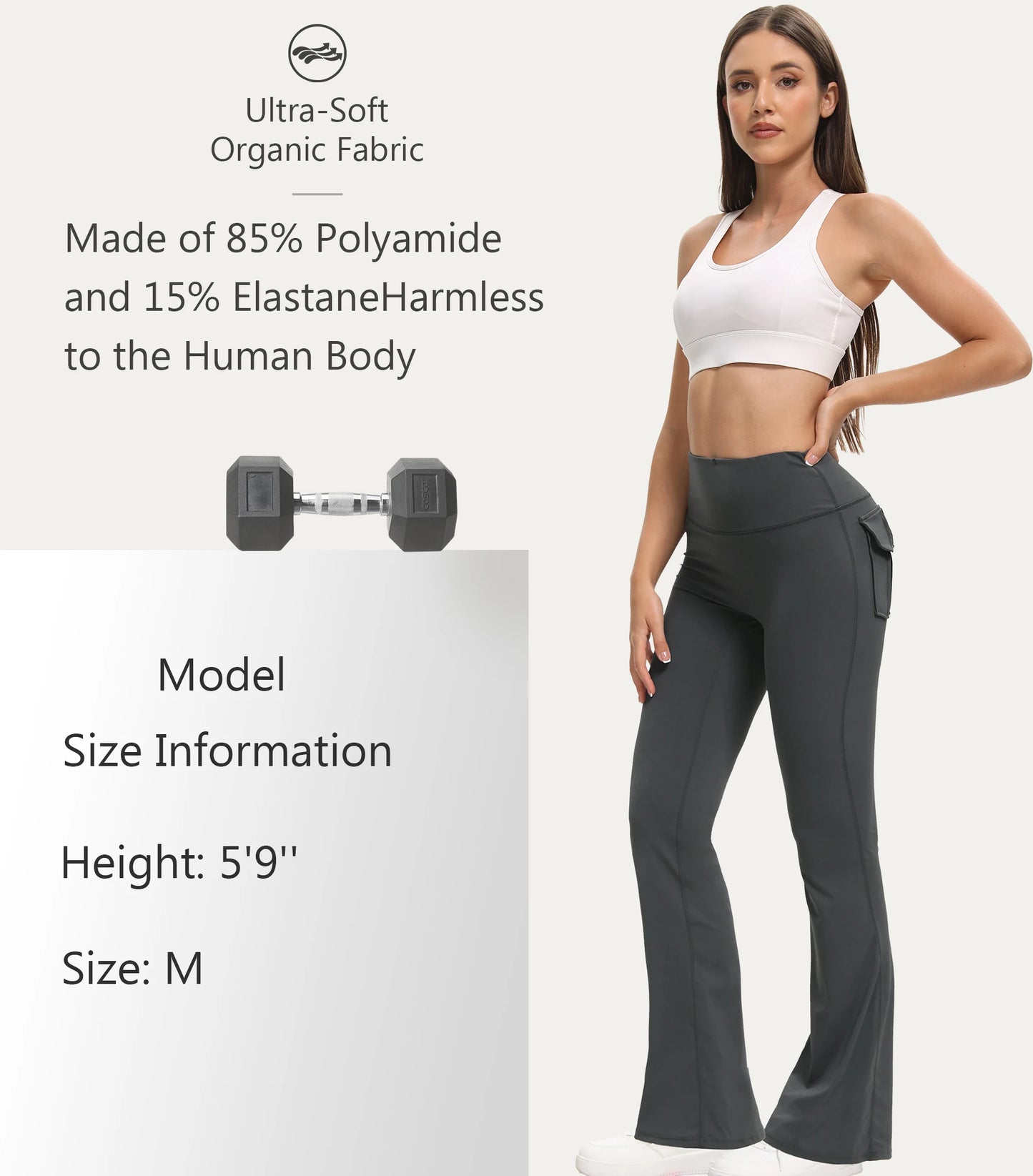 High-Waist Flared Yoga Pants with Pockets