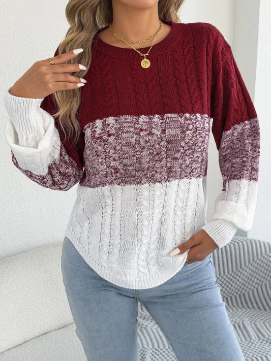 Women’s Color Block Knit Sweater – Fall/Winter 2025