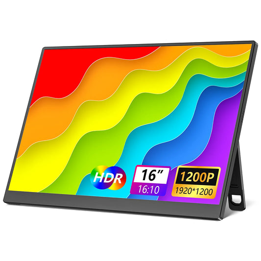 New Trending 60HZ 16 inch Gaming Portable Monitor for Laptop, 1200P Display LCD FHD External Second Computer Screen for Phone